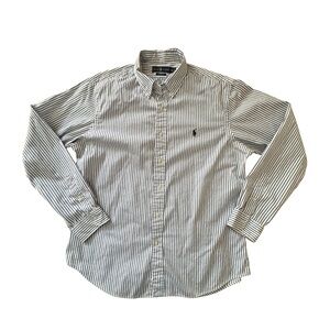 Ralph Lauren Men’s Blue White Stripe Slim Fit Shirt XL